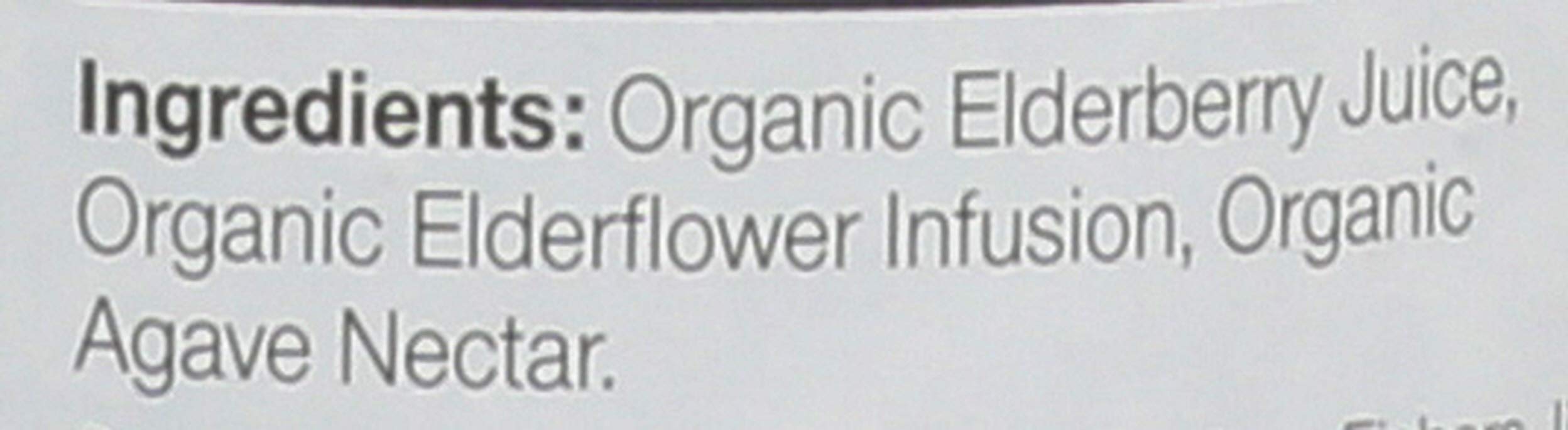 Biotta Elderberry Juice label close up with organic agave details