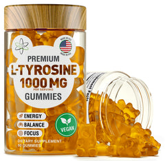 BioVit L Tyrosine Gummies bottle front showing sugar-free focus support