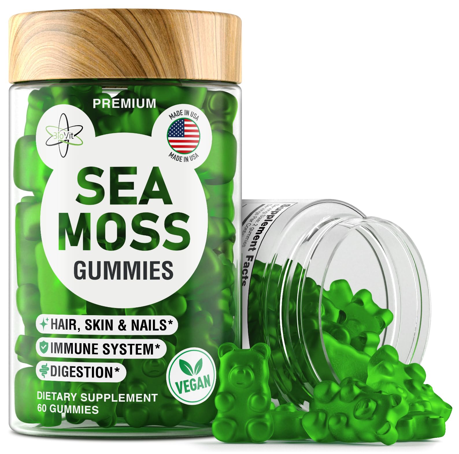 BioVit Sea Moss Gummies wildcrafted Irish sea moss image may support immune wellness