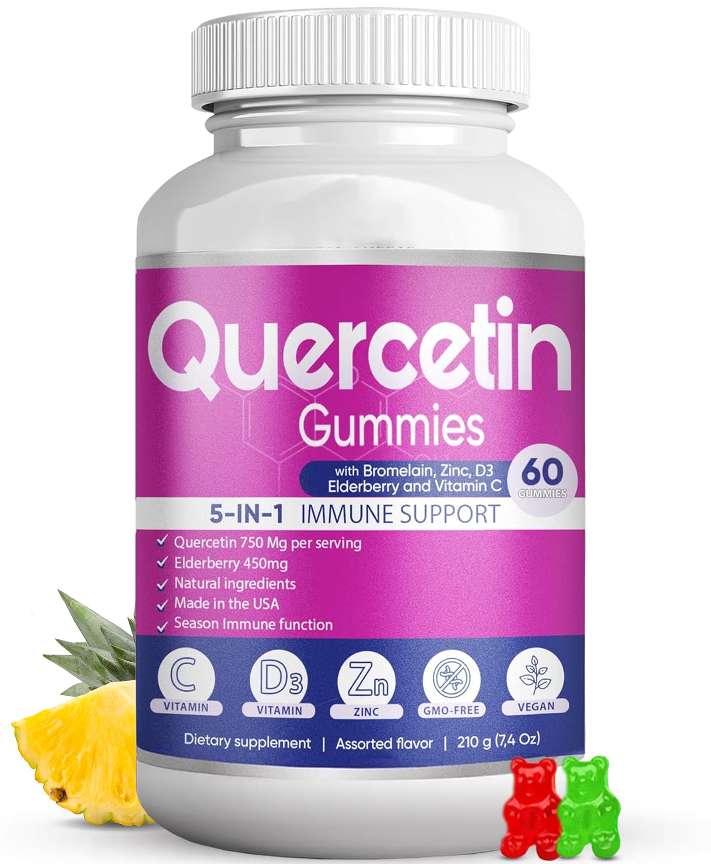 BIO VITALICA Quercetin Gummies bottle front for daily immune support.