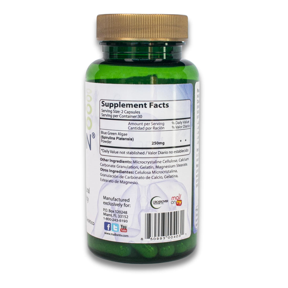 Bioxtron capsules closeup show two-per-serving formula for steady energy.