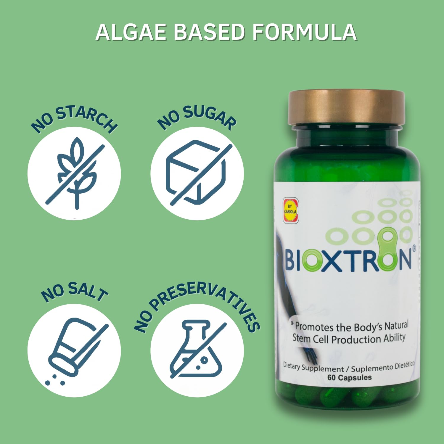 Bioxtron capsule bottle in gym bag hints at active mobility support.