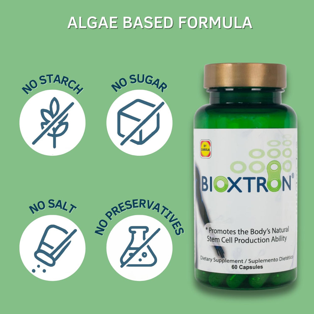 Bioxtron capsule bottle in gym bag hints at active mobility support.