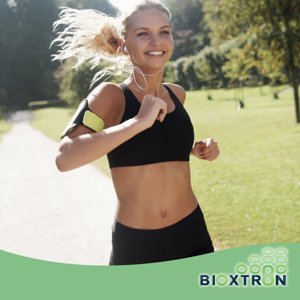 Bioxtron capsules on kitchen counter showcase antioxidant-rich wellness routine.
