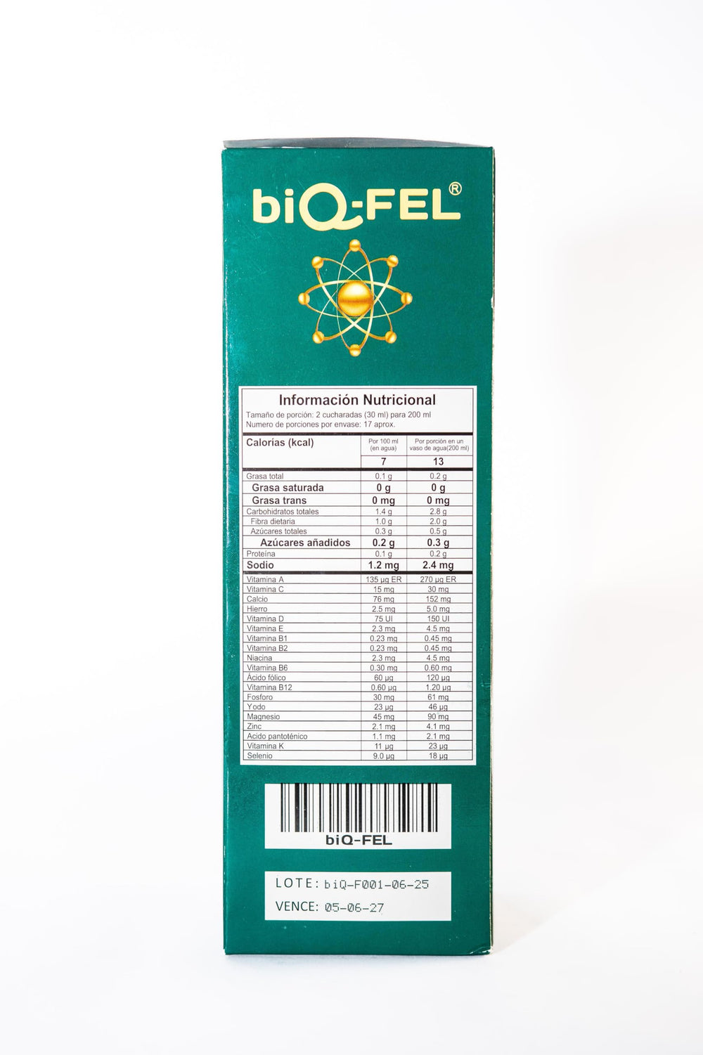 BIQ-FEL packaging on shelf highlights freshness and ease of use.