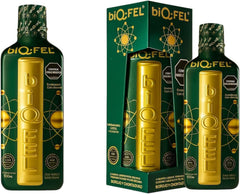 BiQ-FEL liquid formula bottle closeup highlighting plant-based ingredients and absorption.