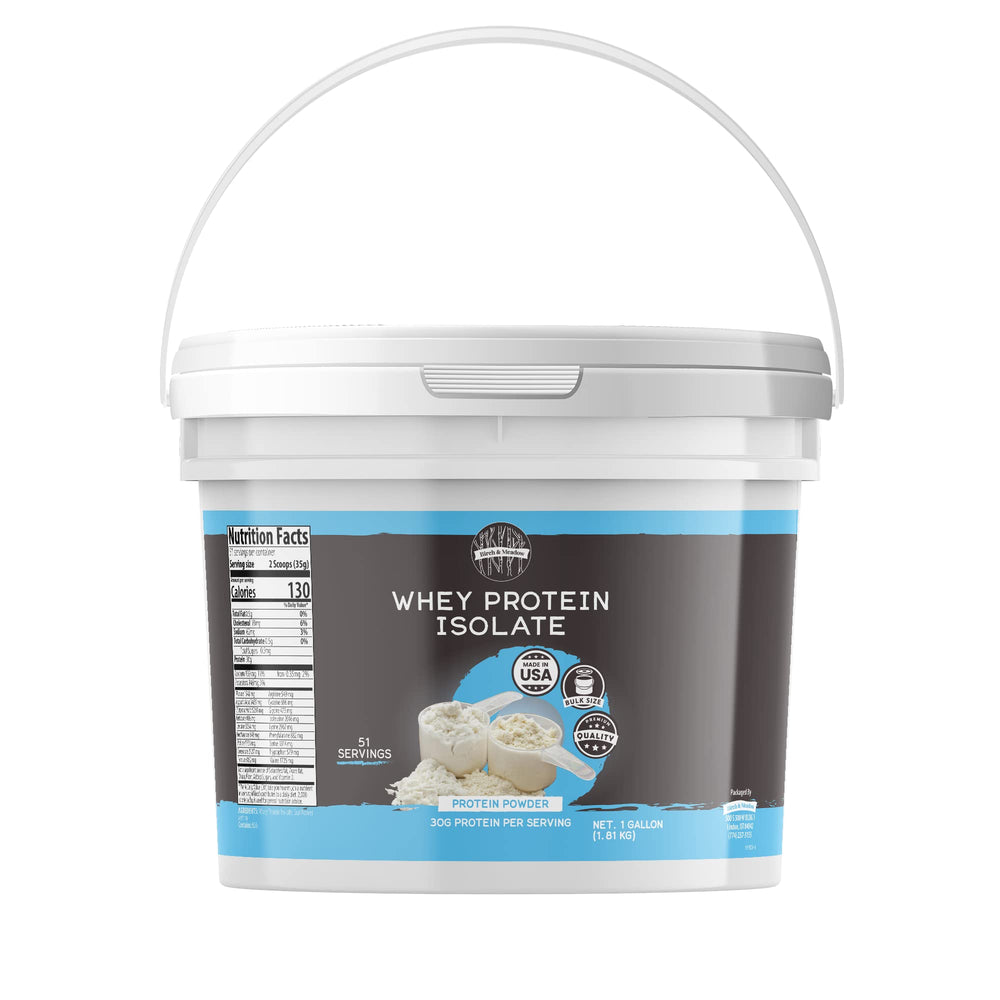 Pouring Birch & Meadow whey isolate powder for a smooth post-workout shake