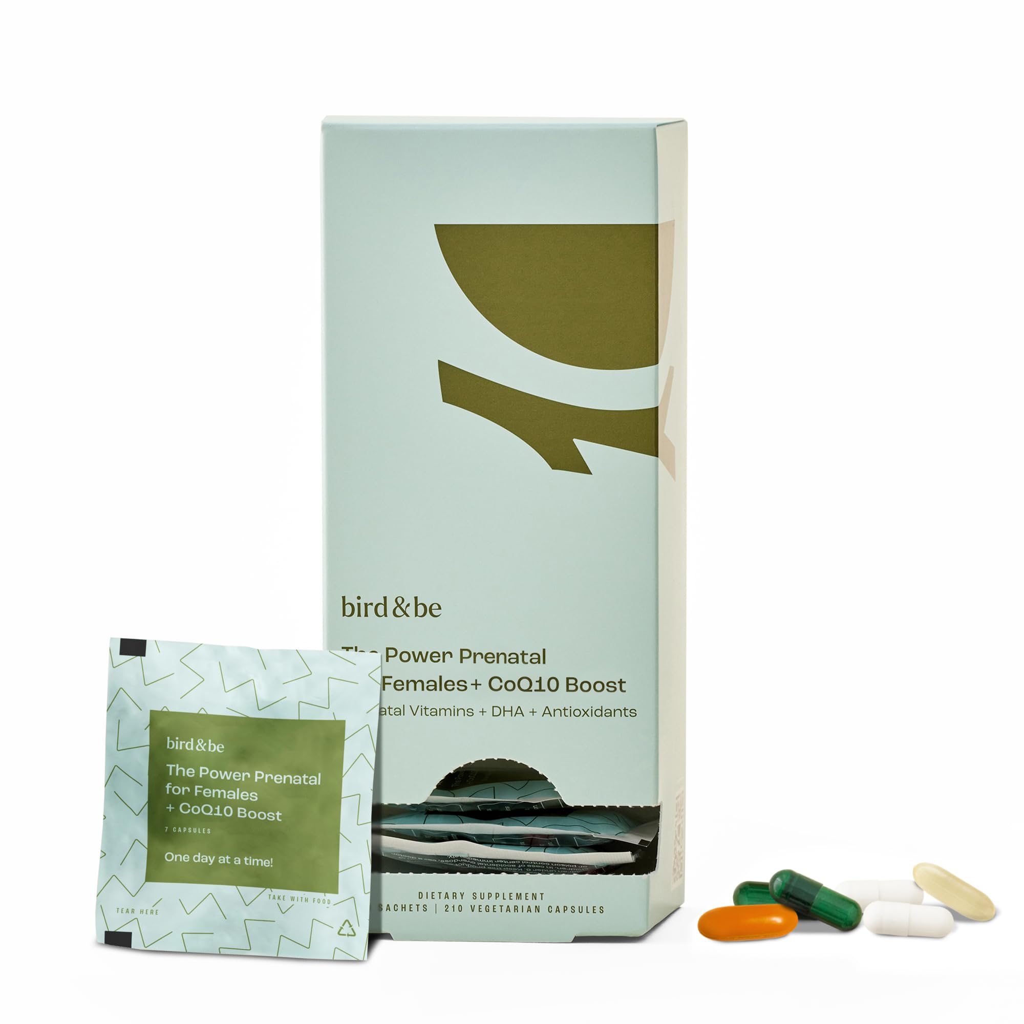 bird&be Power Prenatal bottle with CoQ10 boost for daily preconception support.