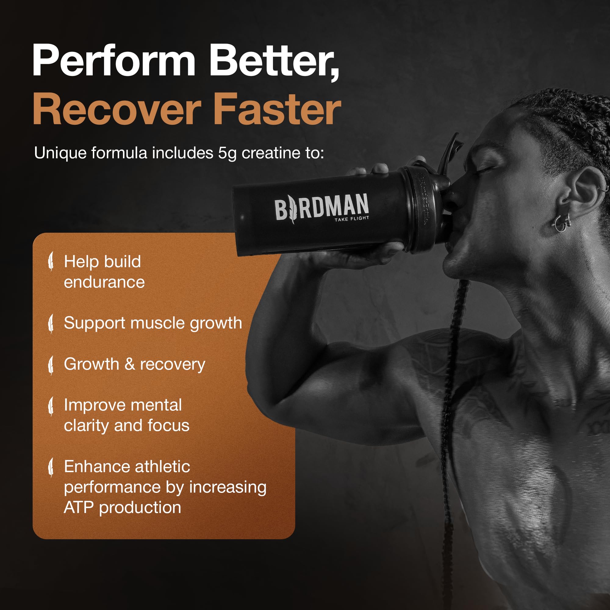 Birdman Falcon Performance athlete training scene highlights plant based nutrition.