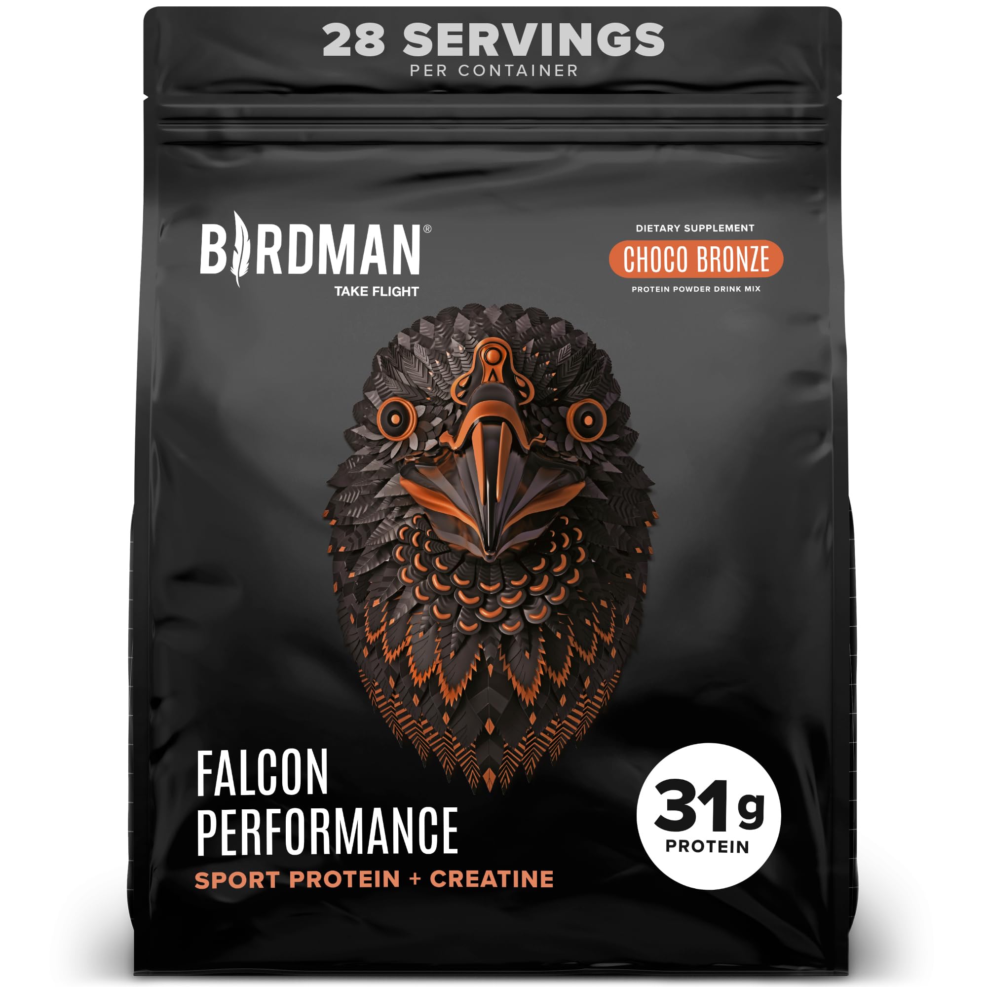 Birdman Falcon Performance protein bottle showing plant-based shake for athletes