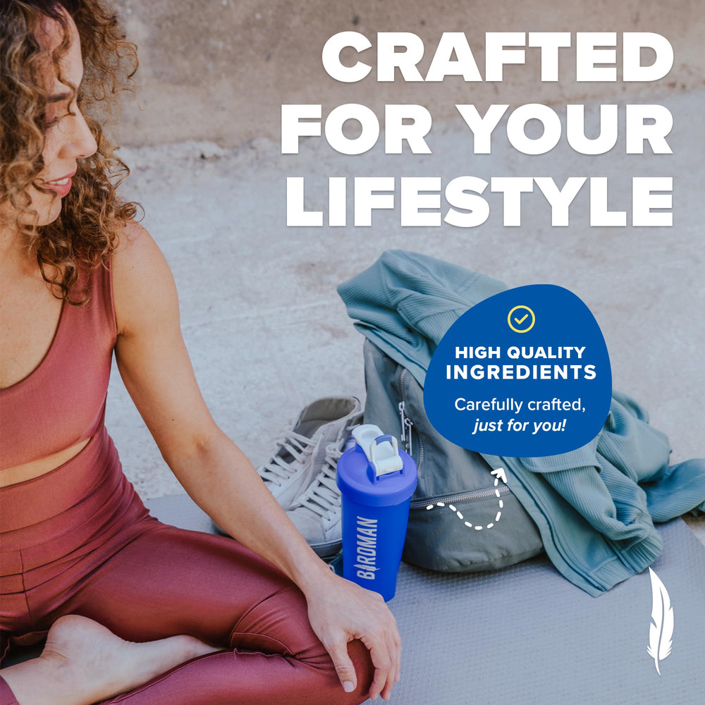 Birdman Falcon hero shot highlighting probiotic blend for digestion.