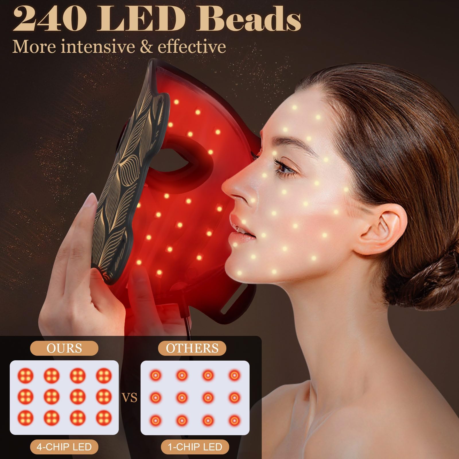 BIUUFISH LED mask shows seven colors for customizable skincare sessions.