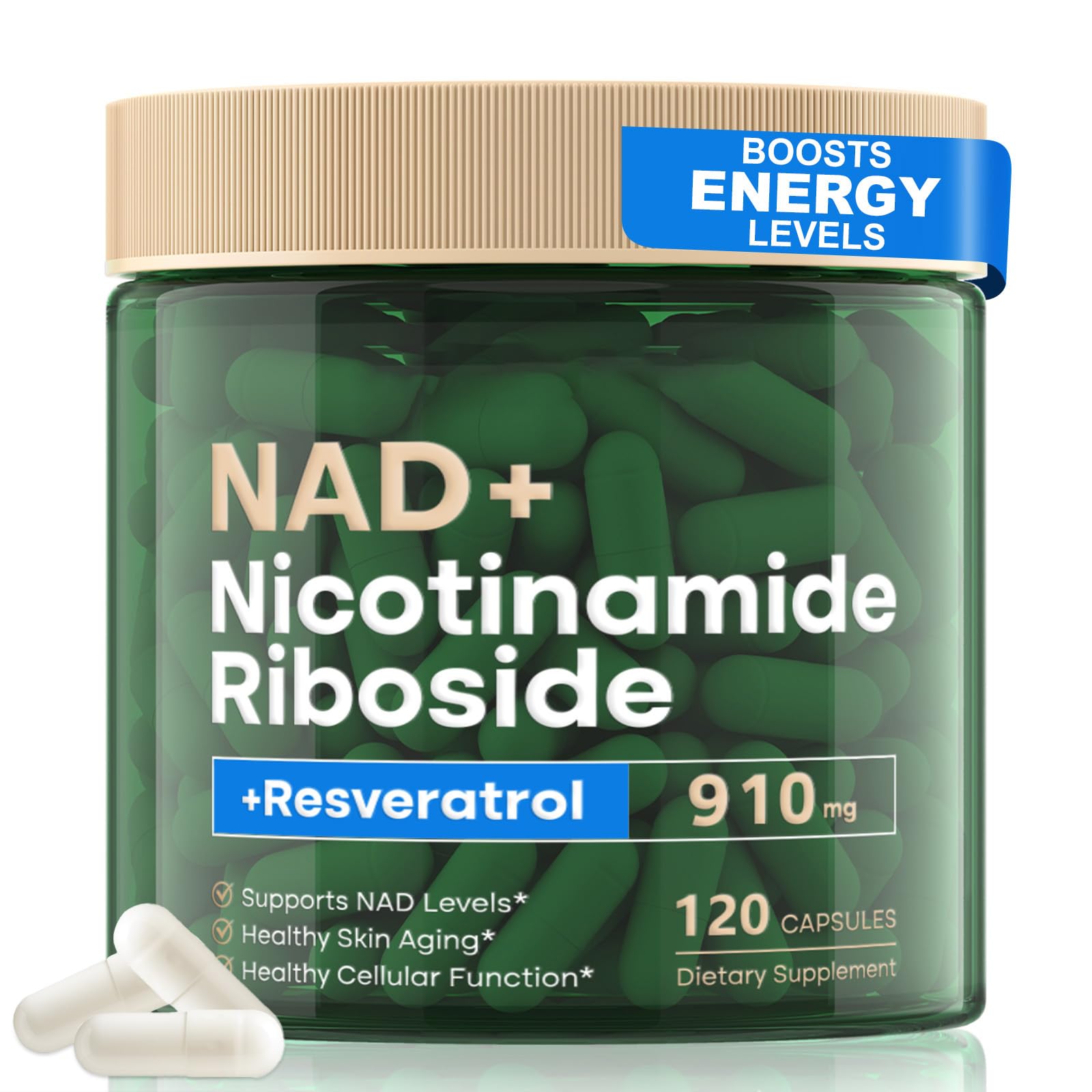 Bivinke NAD+ bottle cap close-up highlighting daily energy support