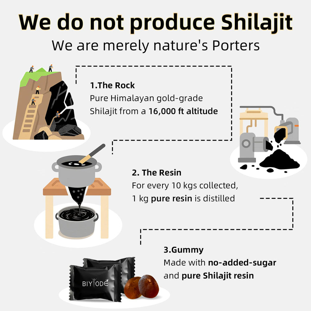 BIYODE Shilajit Gummies with fulvic acid and micronutrients