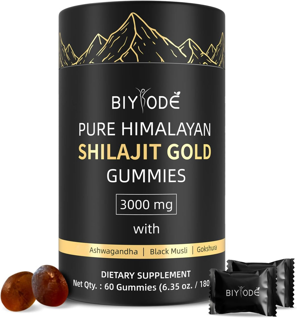 BIYODE Shilajit Gummies Himalayan origin for natural energy support