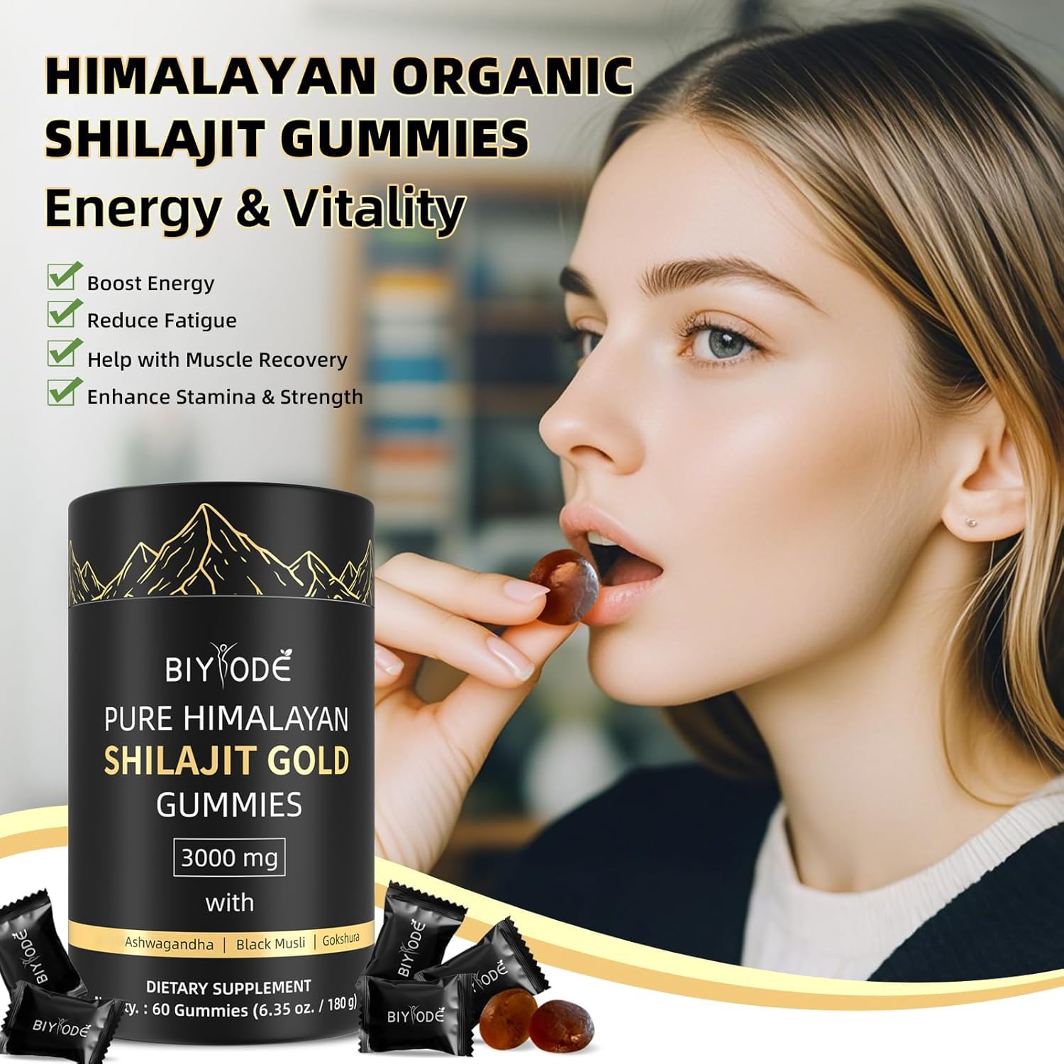 BIYODE Shilajit Gummies travel-friendly single-serve packs