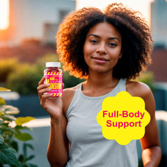 BIZYAC vitamin D, CoQ10, calcium, and potassium gummies support daily vitality.