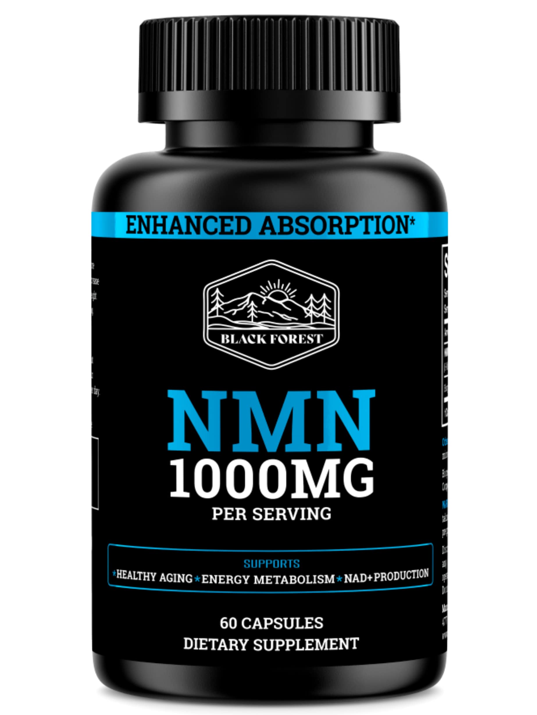 Black Forest NMN 1000mg bottle for daily energy support