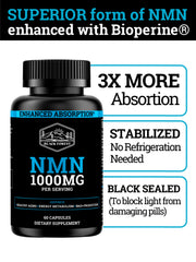 Black Forest NMN stabilized bottle protecting NMN from light