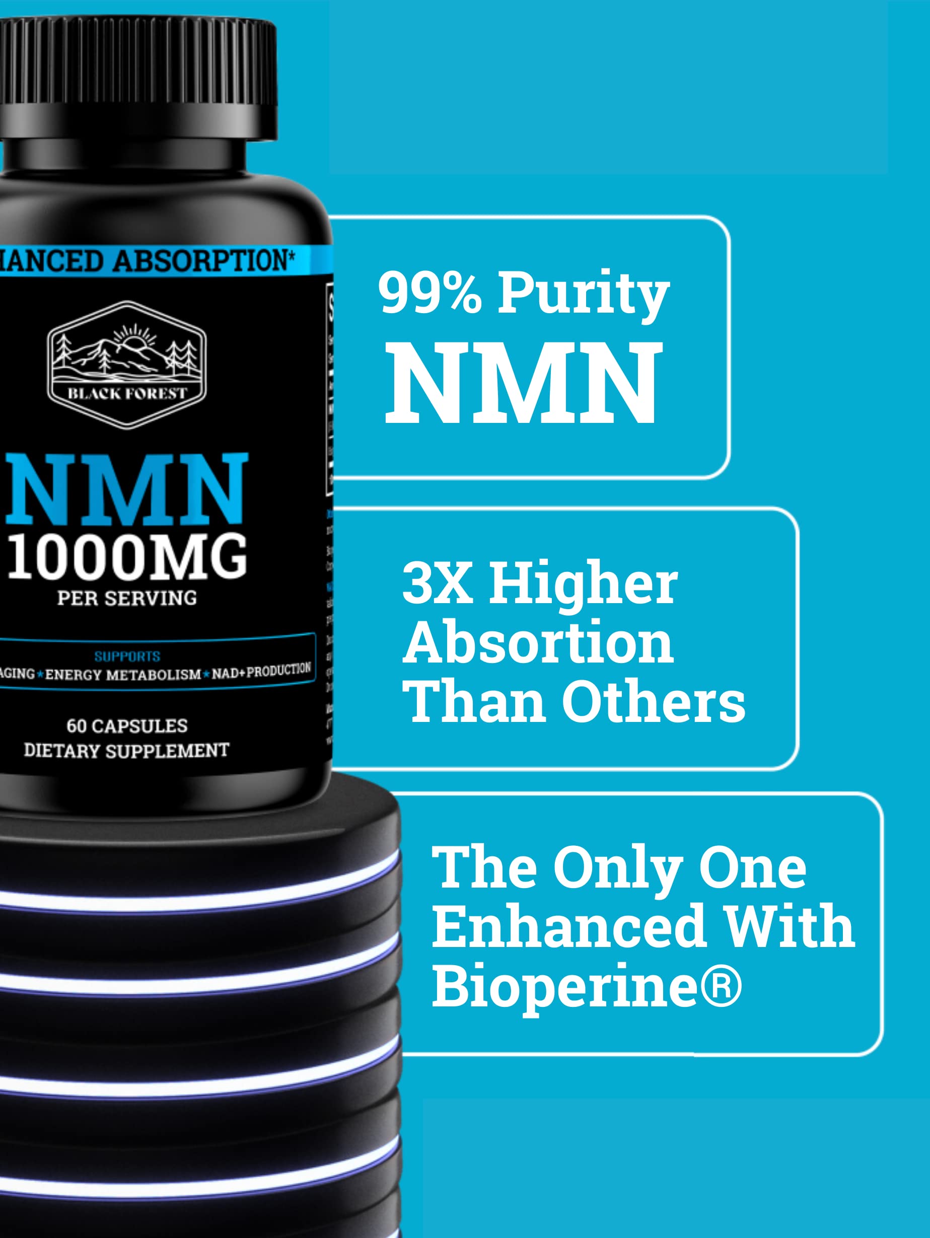 Black Forest NMN manufactured in USA by GMP-certified facility