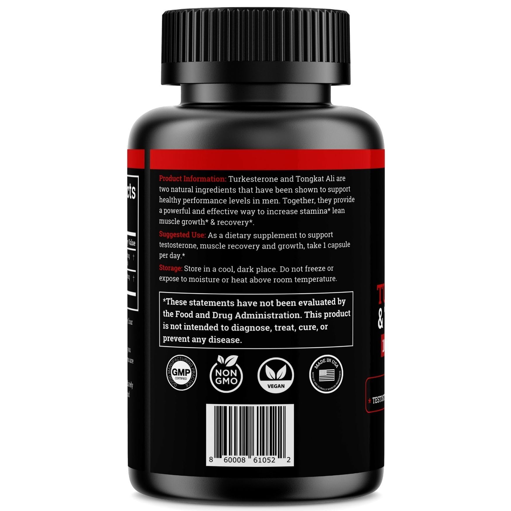 Black Forest Turkesterone Tongkat Ali capsules being dispensed for daily use.