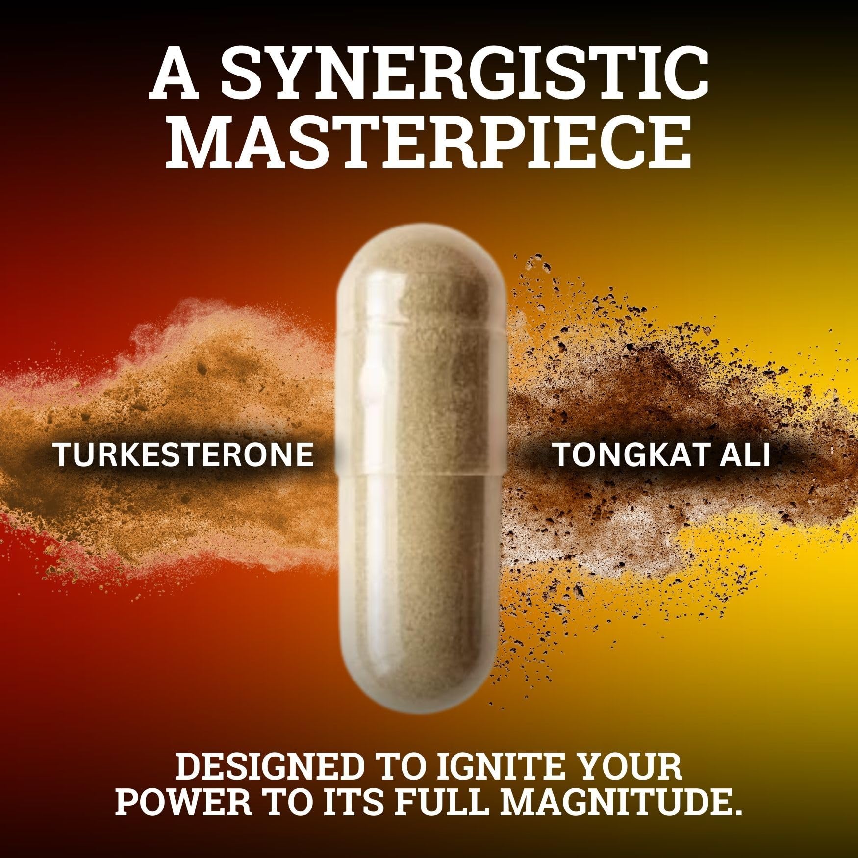 Black Forest Turkesterone Tongkat Ali energy imagery suggesting vitality.