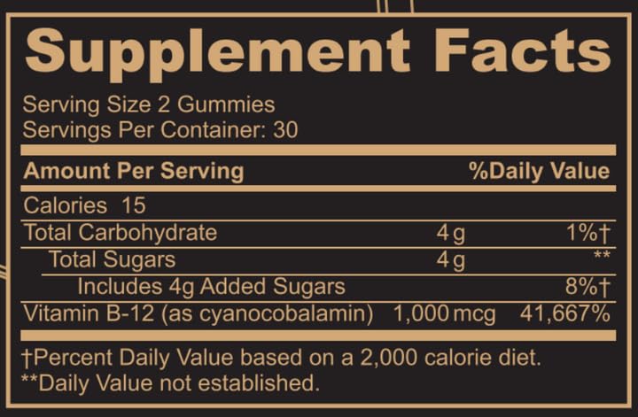 Two Black Girl Vitamins B12 gummies form part of a daily energy routine