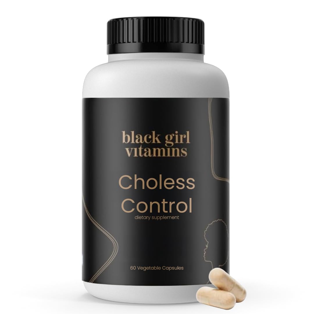 Black Girl Vitamins Choless bottle front showing vegan heart health support capsule