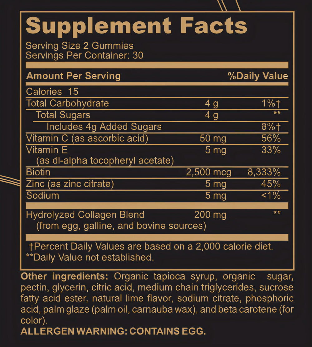 Close-up of Black Girl Vitamins collagen gummies lime; chewy texture and flavor