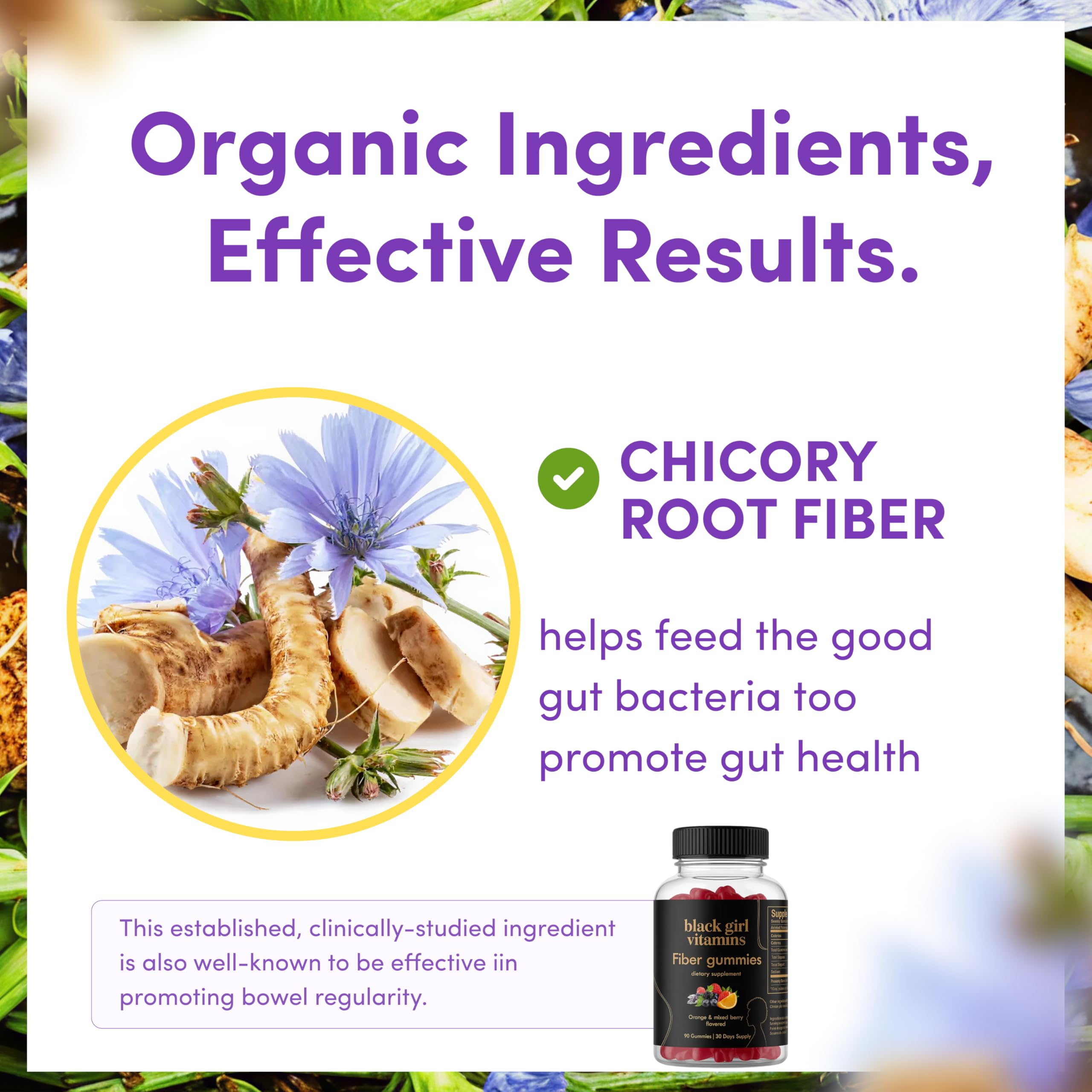 Black Girl Vitamins Fiber Gummies pour into hand demonstrating easy use.