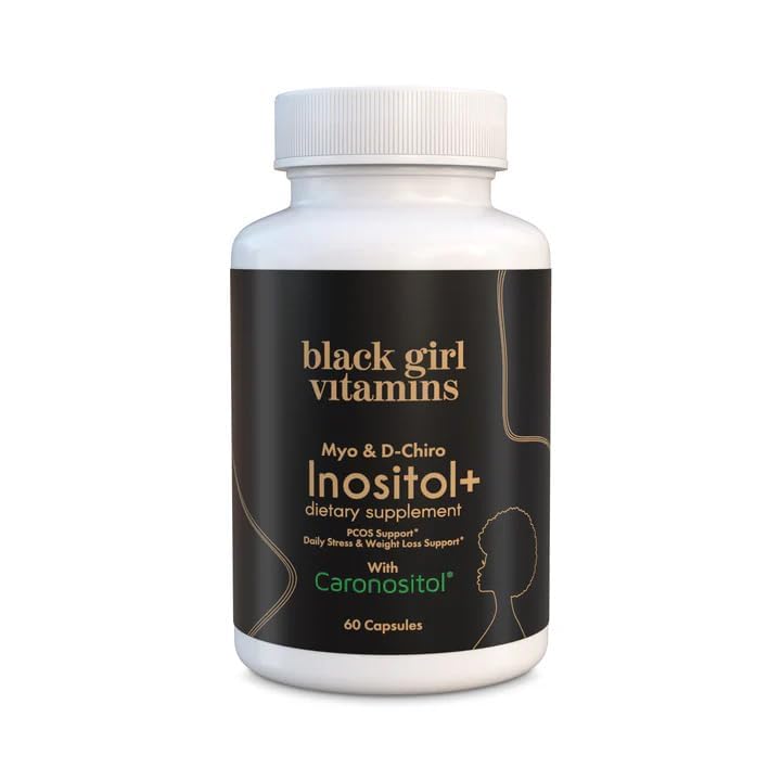 Black Girl Vitamins Inositol bottle with vegan capsules for daily balance