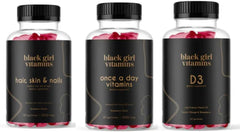 Black Girl Vitamins Look Good Feel Good Bundle hair-skin-nails gummies bottle for daily beauty support.