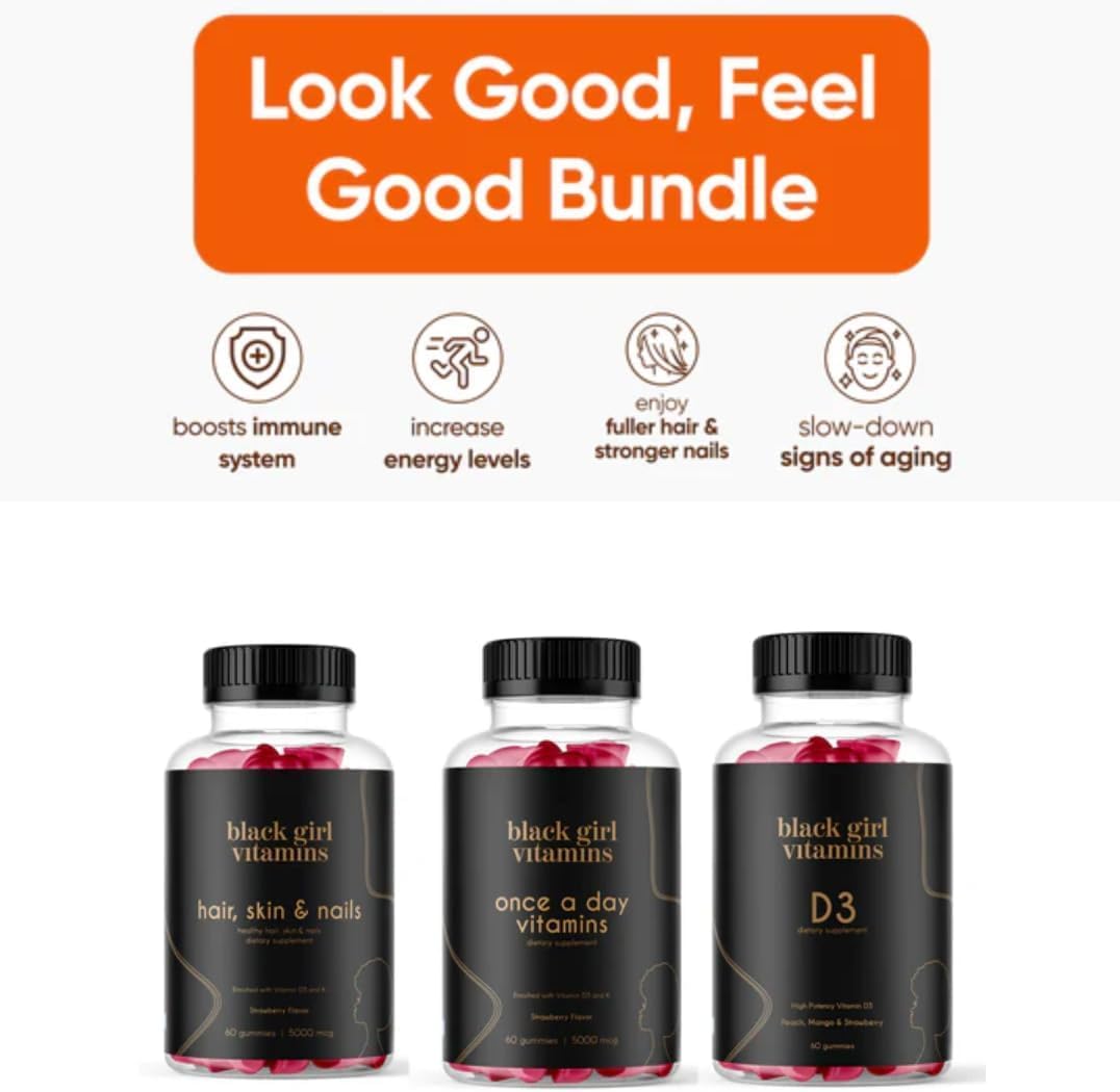Vitamin D3 2000 IU bottle from Black Girl Vitamins boosts mood and energy potential.
