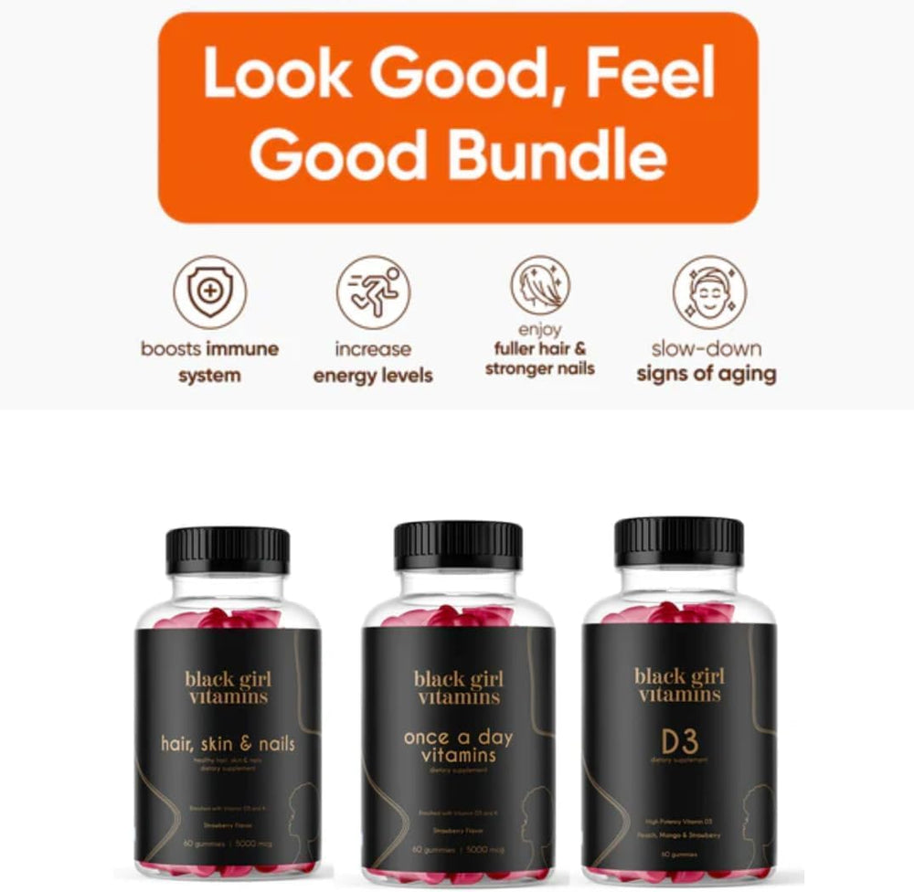 Vitamin D3 2000 IU bottle from Black Girl Vitamins boosts mood and energy potential.
