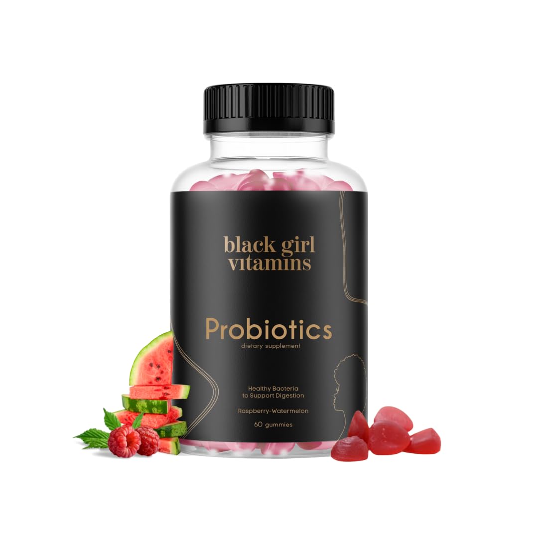 Black Girl Vitamins Probiotic Gummies bottle shown for daily digestion support