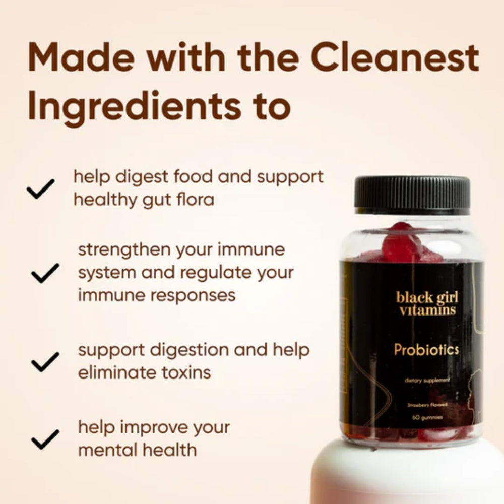 Gluten-free label on Black Girl Vitamins Probiotic Gummies packaging