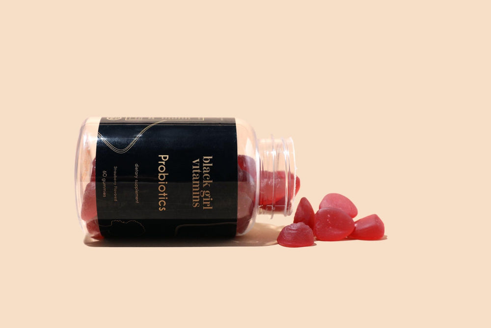 Packaging detail of Black Girl Vitamins Probiotic Gummies