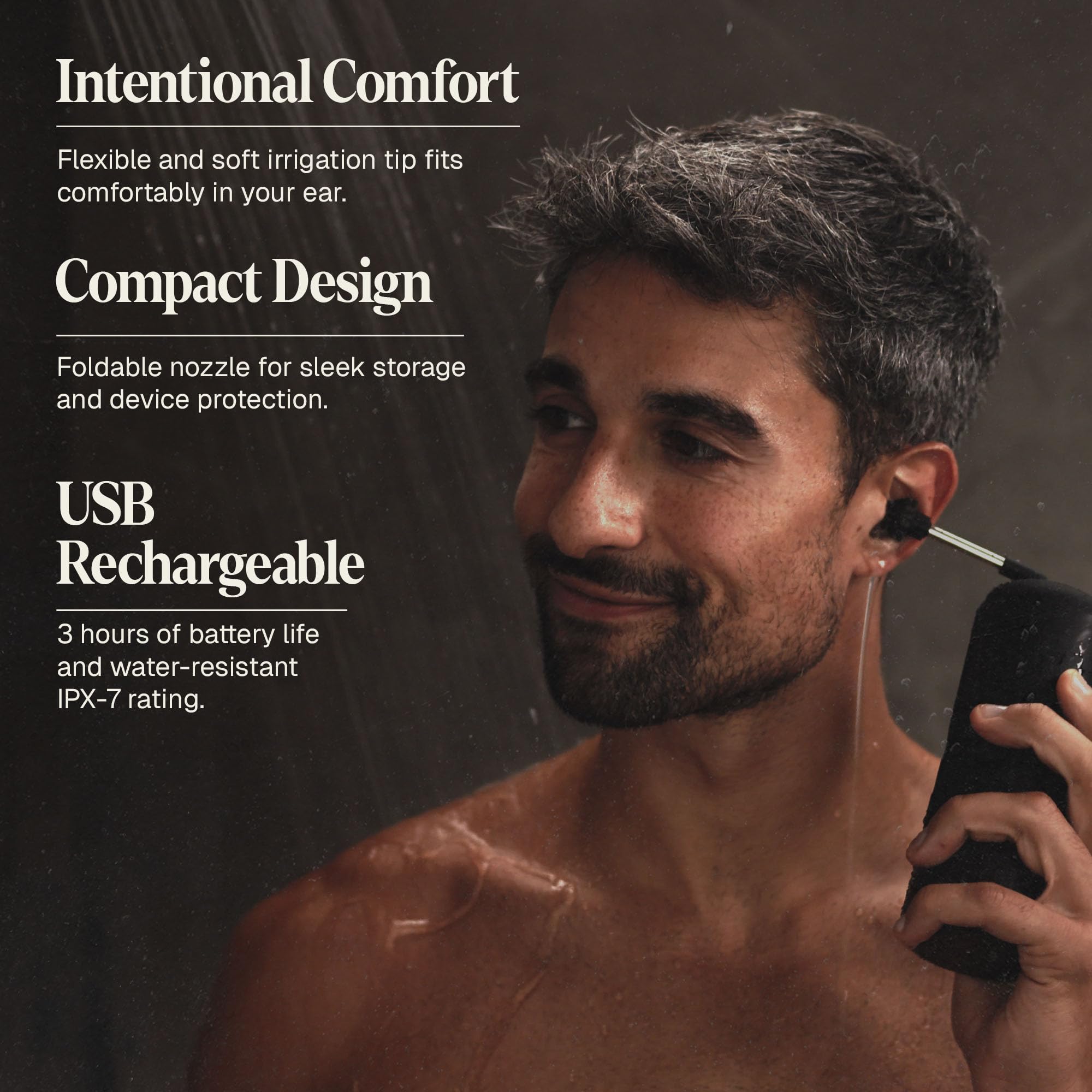 Black Wolf Wush Pro USB rechargeable cable for convenient power.