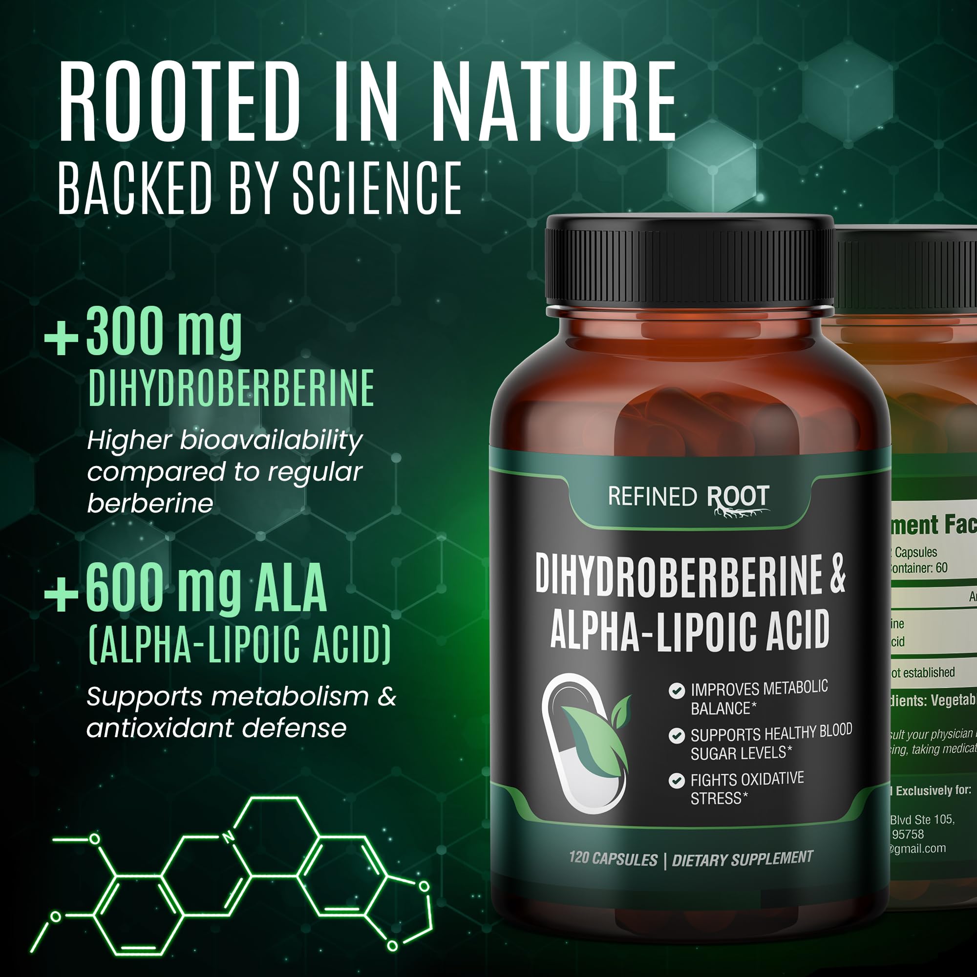 Blast Supplements Alpha Lipoic Acid label closeup spotlights antioxidant support.