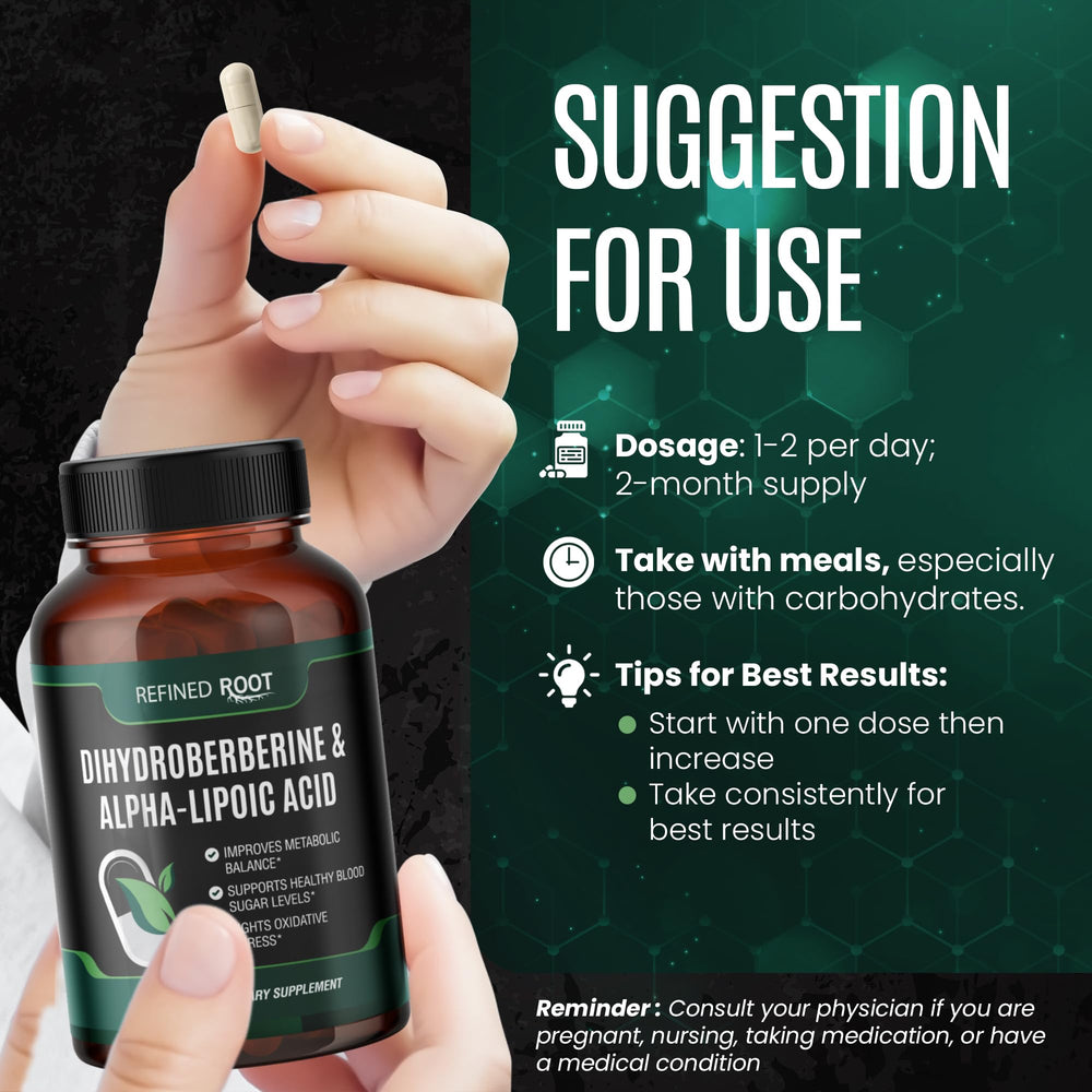 Blast Supplements Refined Root Dihydroberberine serving spoon suggests convenient daily dose.