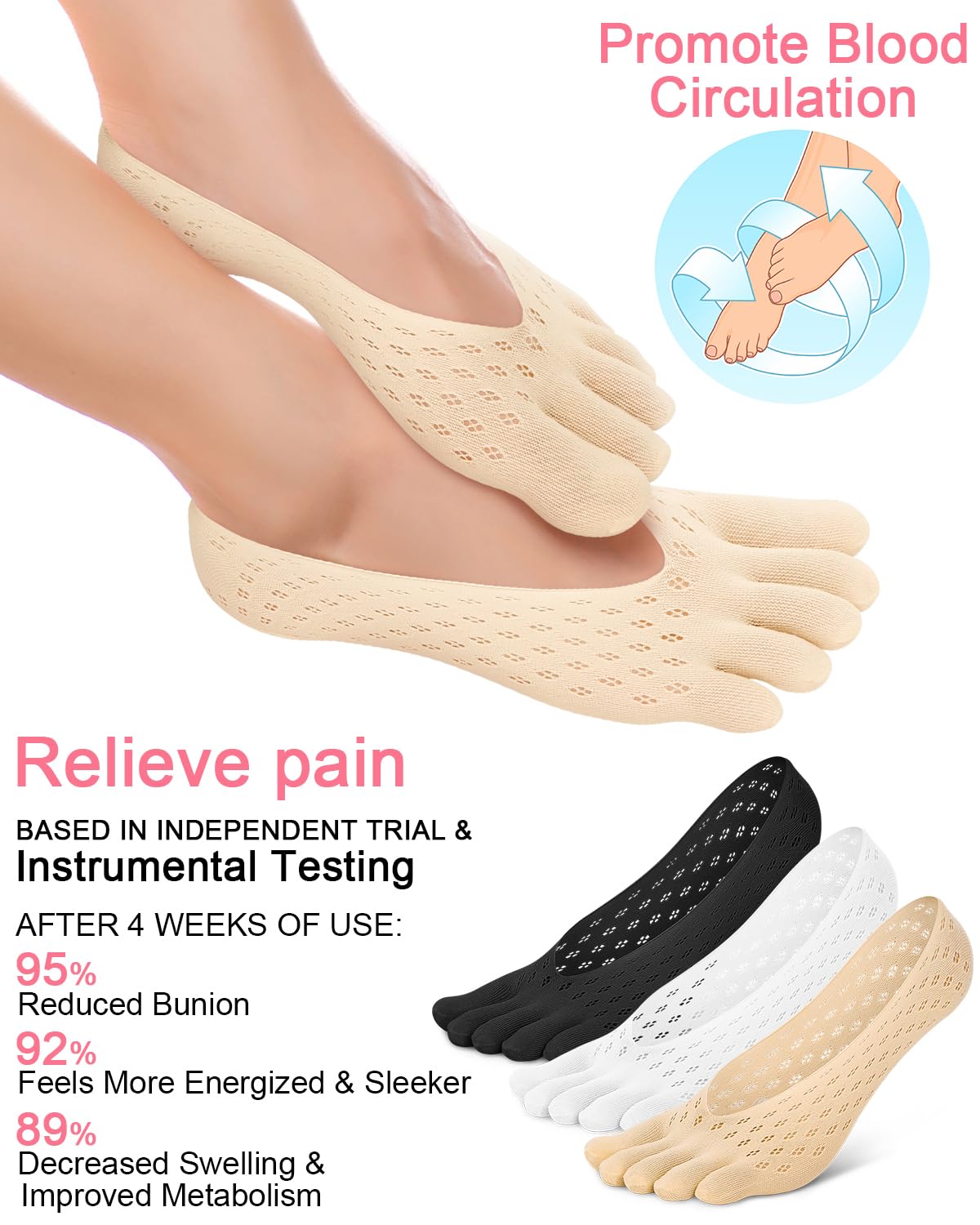BLATOWN calcetines dedos material comodo para uso diario
