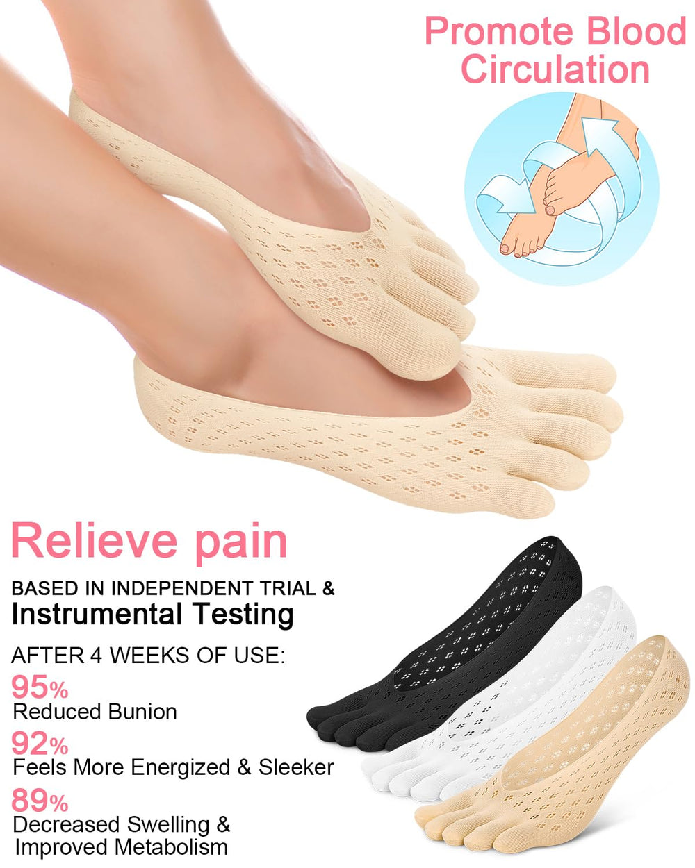BLATOWN calcetines dedos material comodo para uso diario