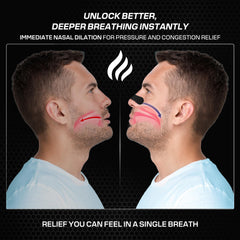 BLAZE nose strip adhesive closeup highlights oil and sweat resistance.