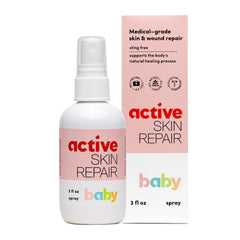 BLDG ACTIVE Active Skin Repair spray bottle shows gentle baby care