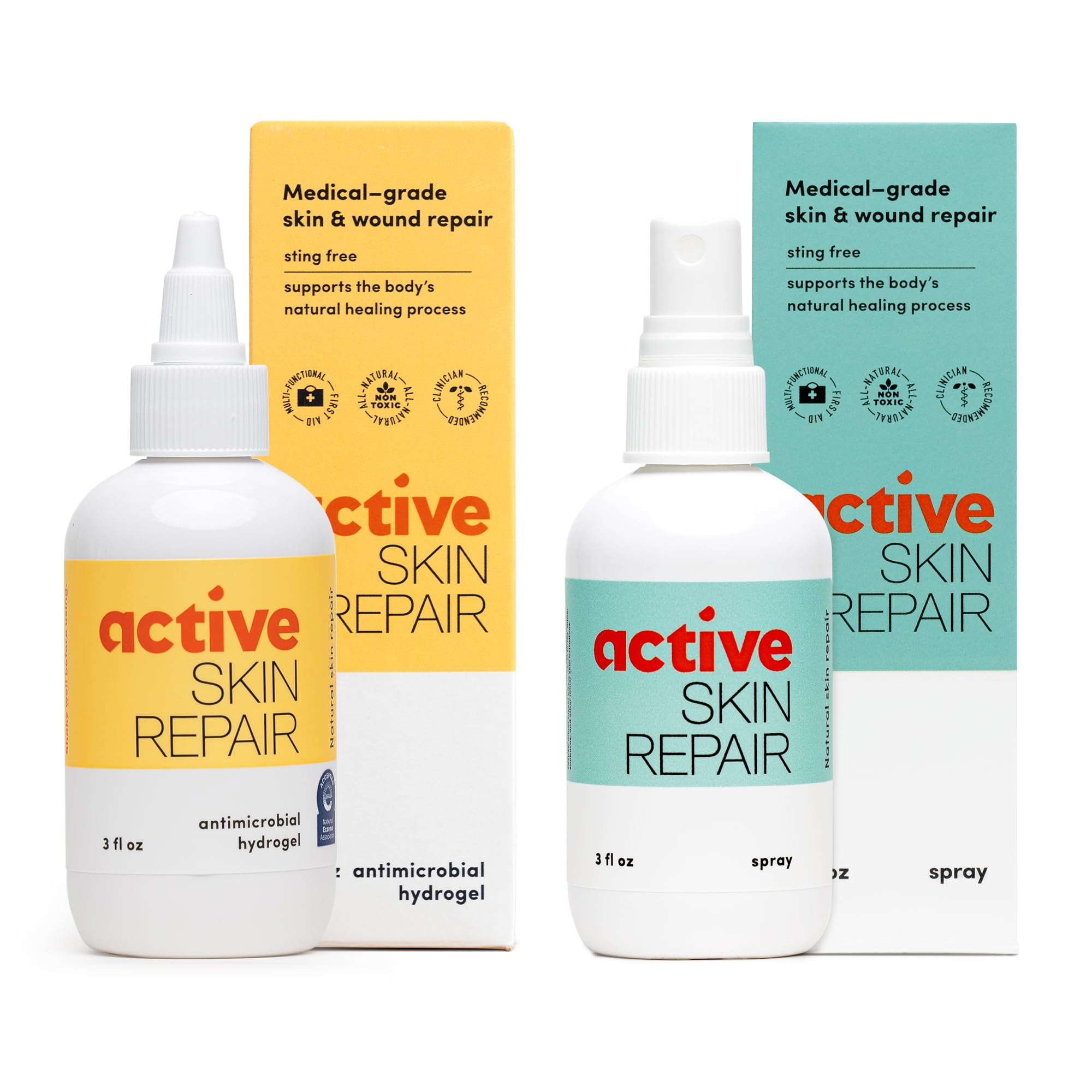 BLDG ACTIVE skin repair gel shown, soothing hydrogel for minor skin irritations.