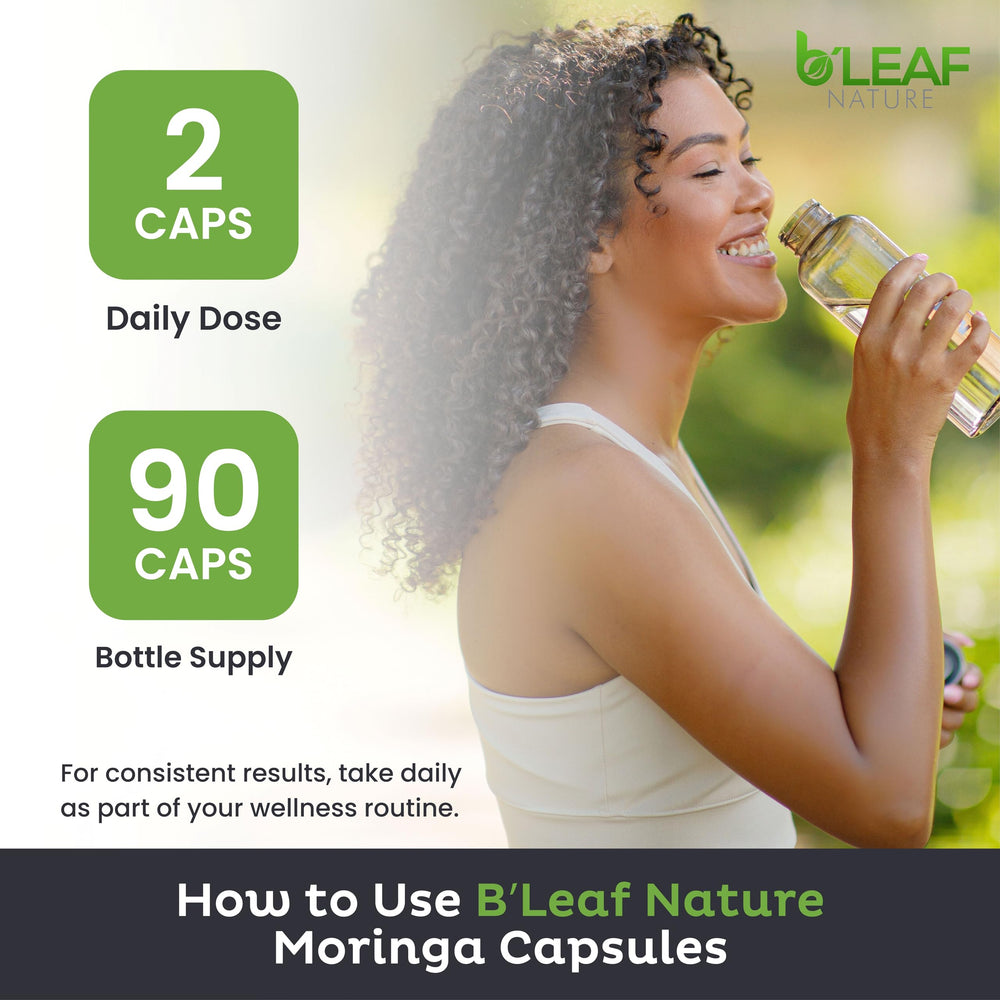 B'LEAF NATURE Moringa ingredients focus on antioxidants and nutrients