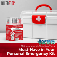 BleedStop powder being used for a nosebleed management on the move.