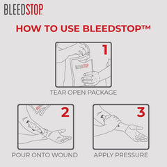 BleedStop outdoor activity powder for on-the-go bleeding control