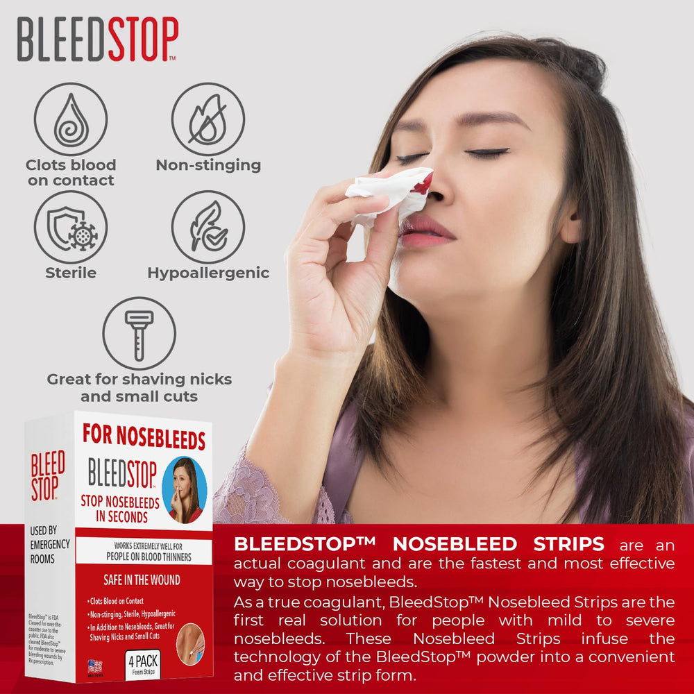 BleedStop powder strips support quick bleeding control in field emergencies.