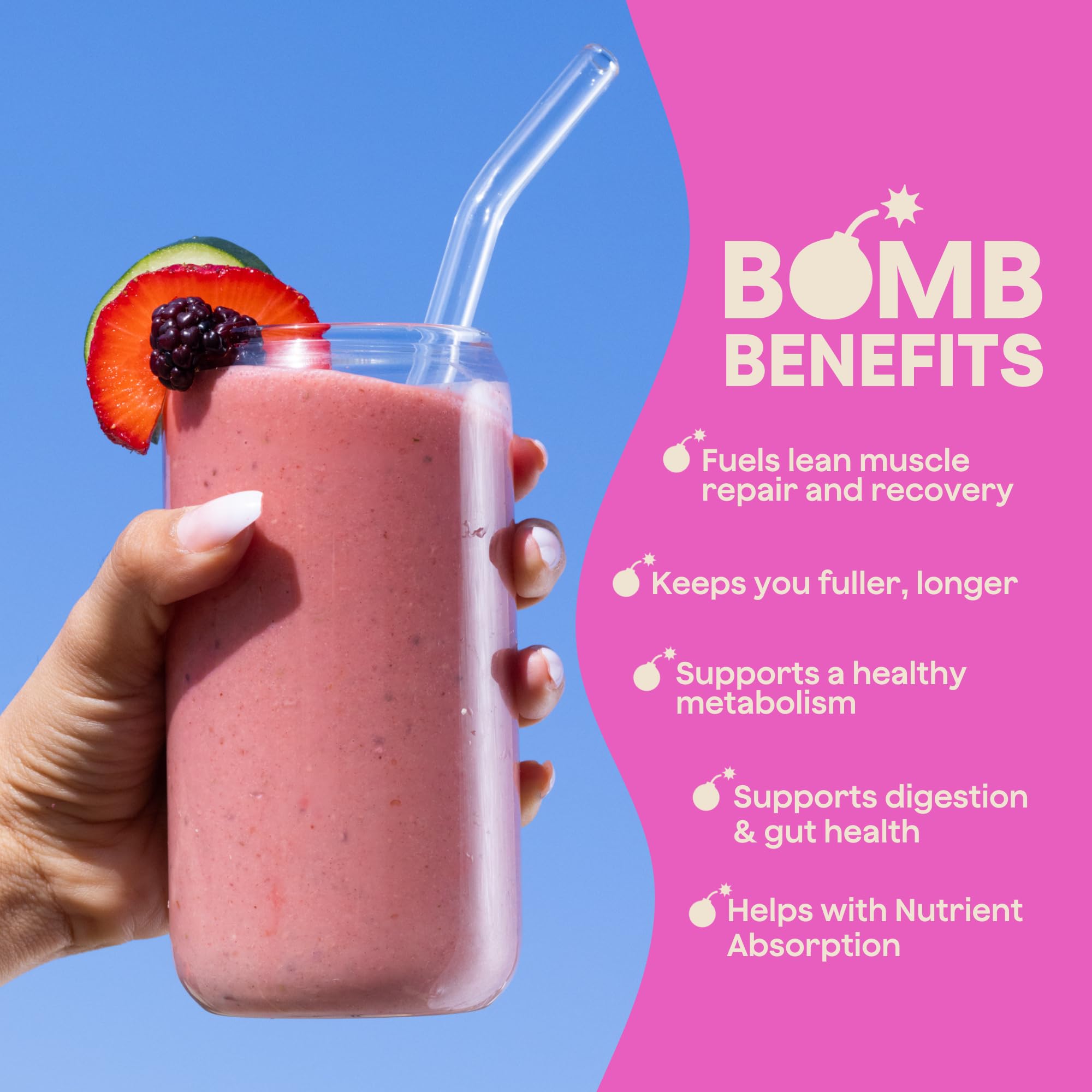 Blender Bombs Bomb Plant Protein five-ingredient blend of clean nutrition